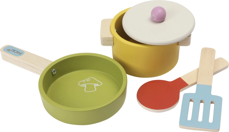 Wooden children's kitchen cookware set Micki