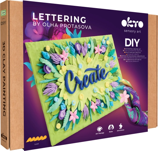 OKTO Lettering art set for painting with modeling paste Create 30 × 40 cm