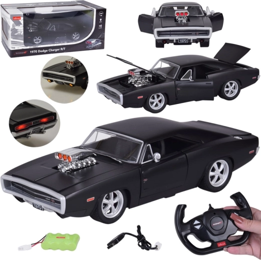 RC auto Dodge Charger R/T 1970 1:16 tulede ja helidega