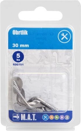 Pöördlukk 30 mm, läikiv – komplekt 5 tk