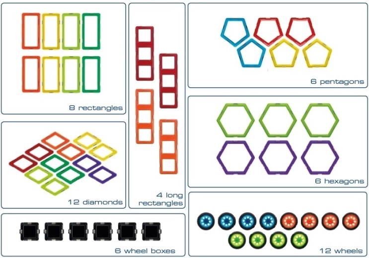 GeoSmart Educational Magnetic Construction Set - 205 pcs