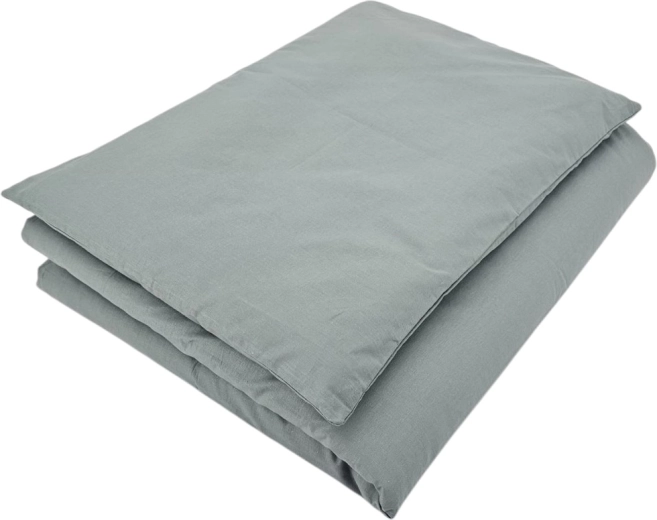 Cotton bedding set for a baby cot, 2-piece, 90 × 120 cm – Olive Green