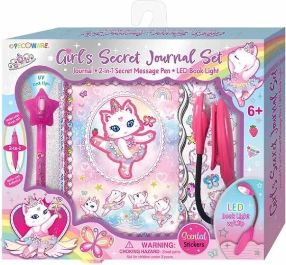 PECOWARE diary with light, ballerina cat
