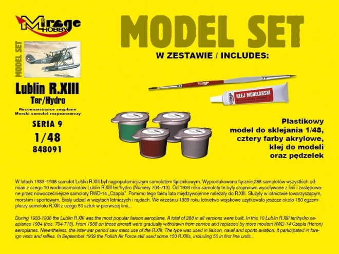 Lublin R.XIII Ter/Hydro Polish naval reconnaissance seaplane 1:48 model kit