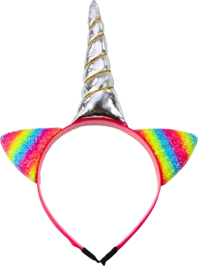 Rainbow headband with unicorn horn