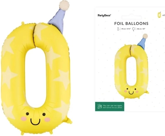 Fooliumõhupall number 0 kollane 86 cm