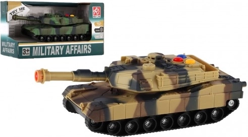 Friction-Powered Plastic Tank 17 cm with Light and Sound – 2 Colors (RUI JIA, MILITARY AFFAIRS)