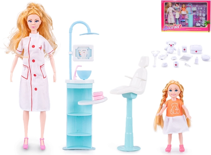 Doctor Doll with Little Patient 29 cm