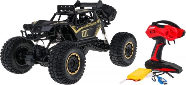 Metallist RC rock crawler 1:8 4x4-veo ja LED-tuledega lastele 3+