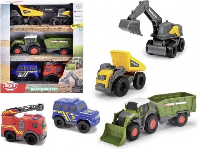 Dickie toys city micro sõidukite komplekt 6 tk