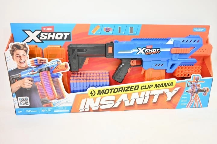 Motoriseeritud vahtnoolemängupüstol Zuru X-Shot Insanity Clip Mania