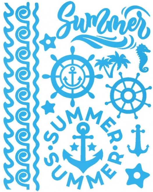 Iron-on patches with nautical theme – large sheet 20 × 30 cm