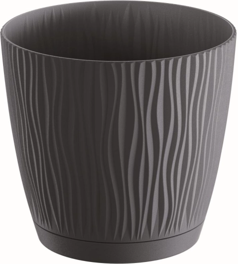 Sandy P Flower Pot with Saucer 23.9 cm Anthracite