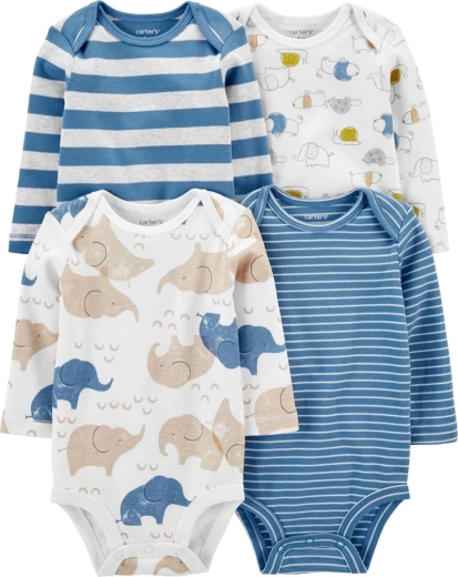 Carter’s beebibodid pika varrukaga Blue Animals, 4 tk