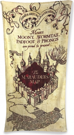 Harry Potteri rätik Marauderi kaart 75 × 150 cm, puuvill
