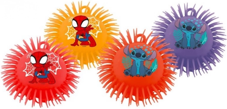 Karvane kummipall SPIDEY ja STITCH 17 cm