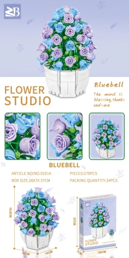 Purple Flower Building Set 570 Pieces
