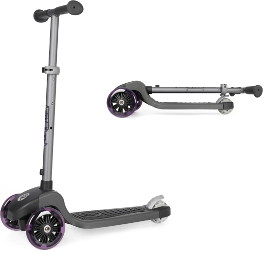 QPlay Future Eco kids’ three-wheel scooter with LED – purple