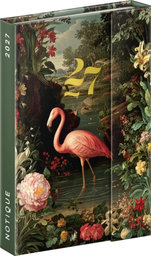 Notique nädalane magnetkinnitusega märkmik flamingo 2027 (11 × 16 cm)