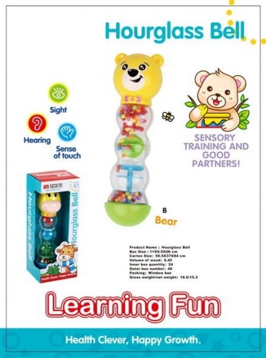 Rattle Hourglass Teddy Bear