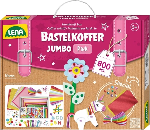 LENA loov kohver väikestele meisterdajatele, roosa, 800 tk