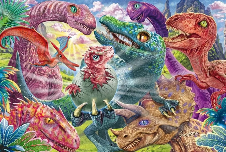 Puzzle väike dinosaurus 100 tükki