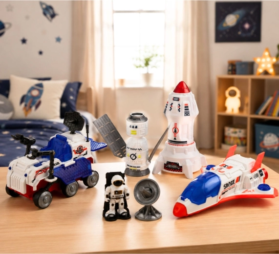 Vehicles for the whole mission: rocket, space shuttle and rover
