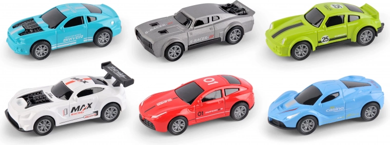 Metallist võidusõiduautod 7,5 cm – komplekt 4 tk