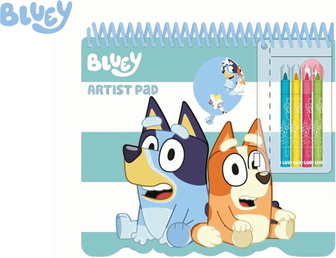 Bluey värvimiskomplekt šabloonide, kleepsude ja viltpliiatsitega