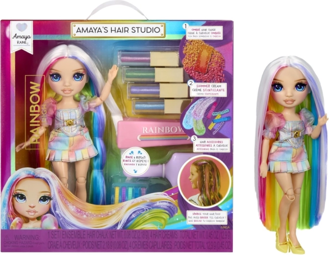 Rainbow High juuksestuudio nuku Amaya Raine'iga