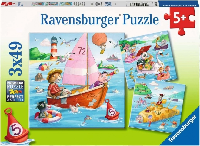 Ravensburger pusle Loomad ja veesõidukid 3x49 tükki