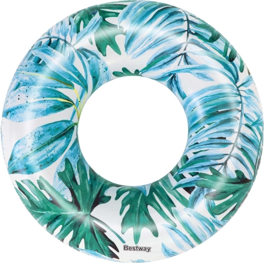 Inflatable Ring 119 cm BESTWAY with Tropical Leaf Pattern