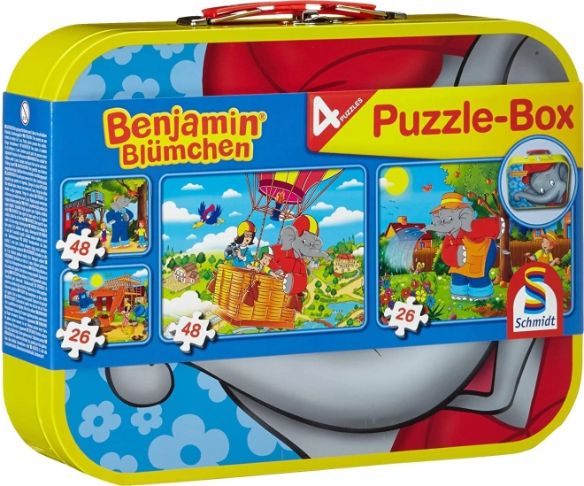 Schmidt puzzle Benjamin Blümchen 4-ühes metallkohvris