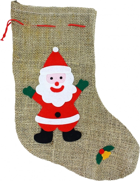 St. Nicholas jute stocking with loop 38 cm