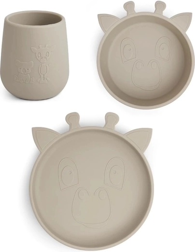 Nuuuroo Judi silicone dining set giraffe cobblestone