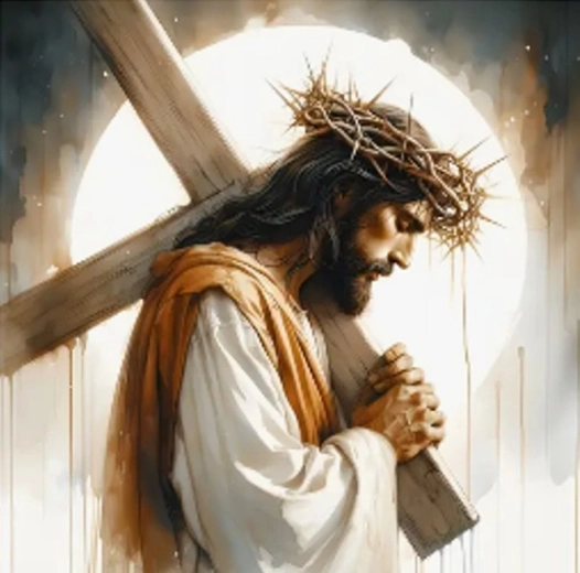 Teemantmaal „Jeesus – ristitee“ 30 × 40 cm