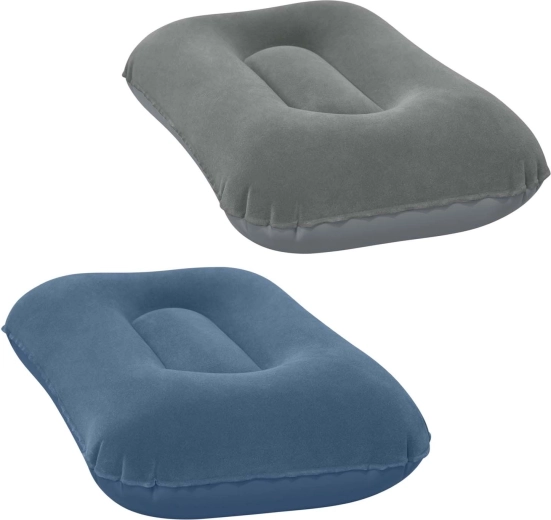 Bestway Inflatable Velour Pillow 42 × 26 cm – Grey