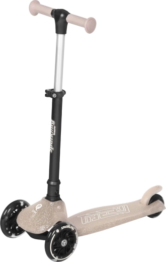 QPlay Sparkling kids’ scooter nude pink with LED wheels