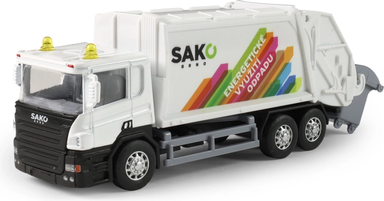 SAKO Metal Garbage Truck with Pull-Back Action and Garbage Bin