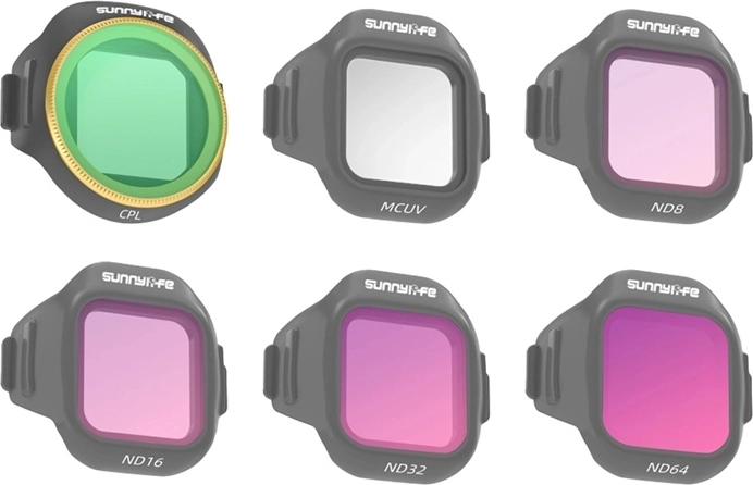Sunnylife’i 6 filtri komplekt MCUV, CPL, ND8, ND16, ND32, ND64 DJI Mini 5 Pro jaoks