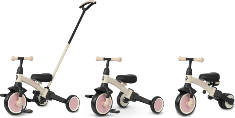 3 in 1: push mode, tricycle, balance bike