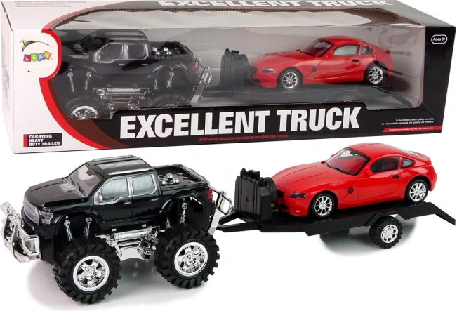 Black Monster Truck White Truck Set 58 cm