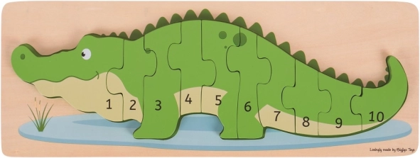 Sisestatav krokodillipusle numbritega BIGJIGS TOYS