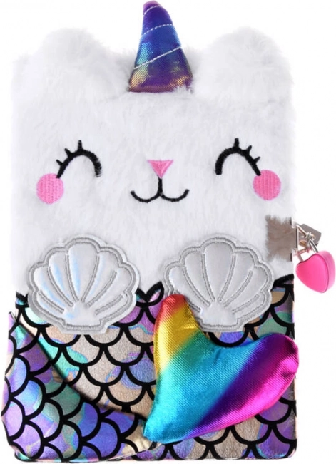 Diary with Lock Cat Unicorn Mermaid