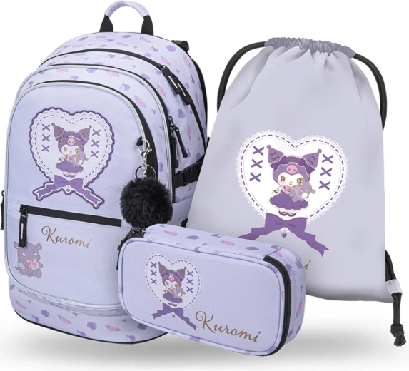 Baagl school set 3 pieces Core Kuromi Sweet One (backpack, pencil case, drawstring bag) GRS