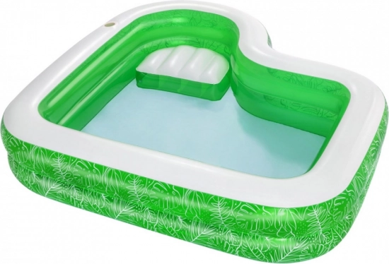 Laste täispuhutav aiabassein Tropical Paradise 231 × 231 × 51 cm integreeritud istme ja joogitopsihoidjaga BESTWAY