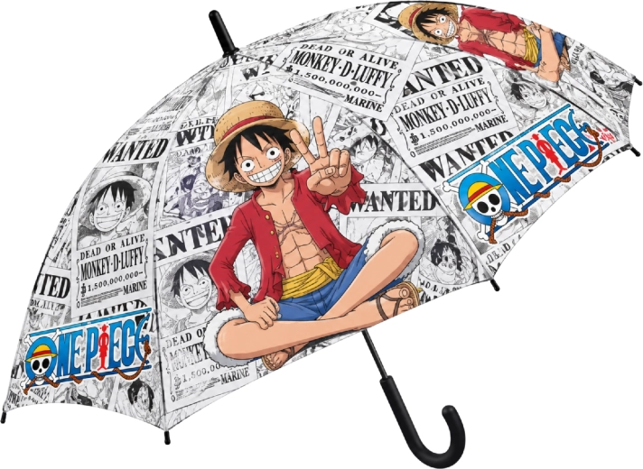 Children's automatic One Piece umbrella with Luffy design, 48.5 cm, black
