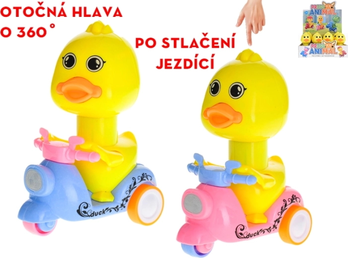 Duck toy for kids 13 cm – press-to-move and 360° rotating head
