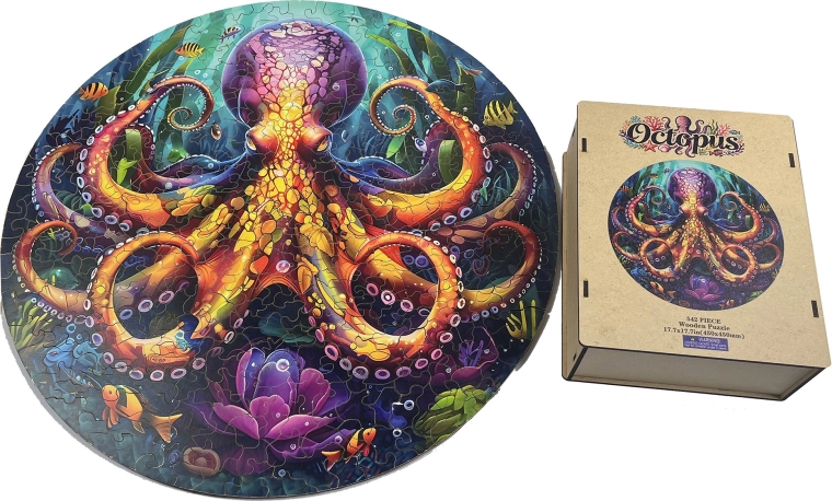 Wooden octopus puzzle