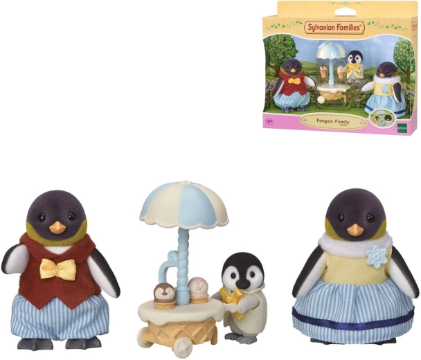 Sylvanian Familiesi pingviinipere jäätisekäruga – 3 tk